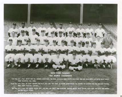 1962 New York Yankees World Series Champions Vintage Team Photo   